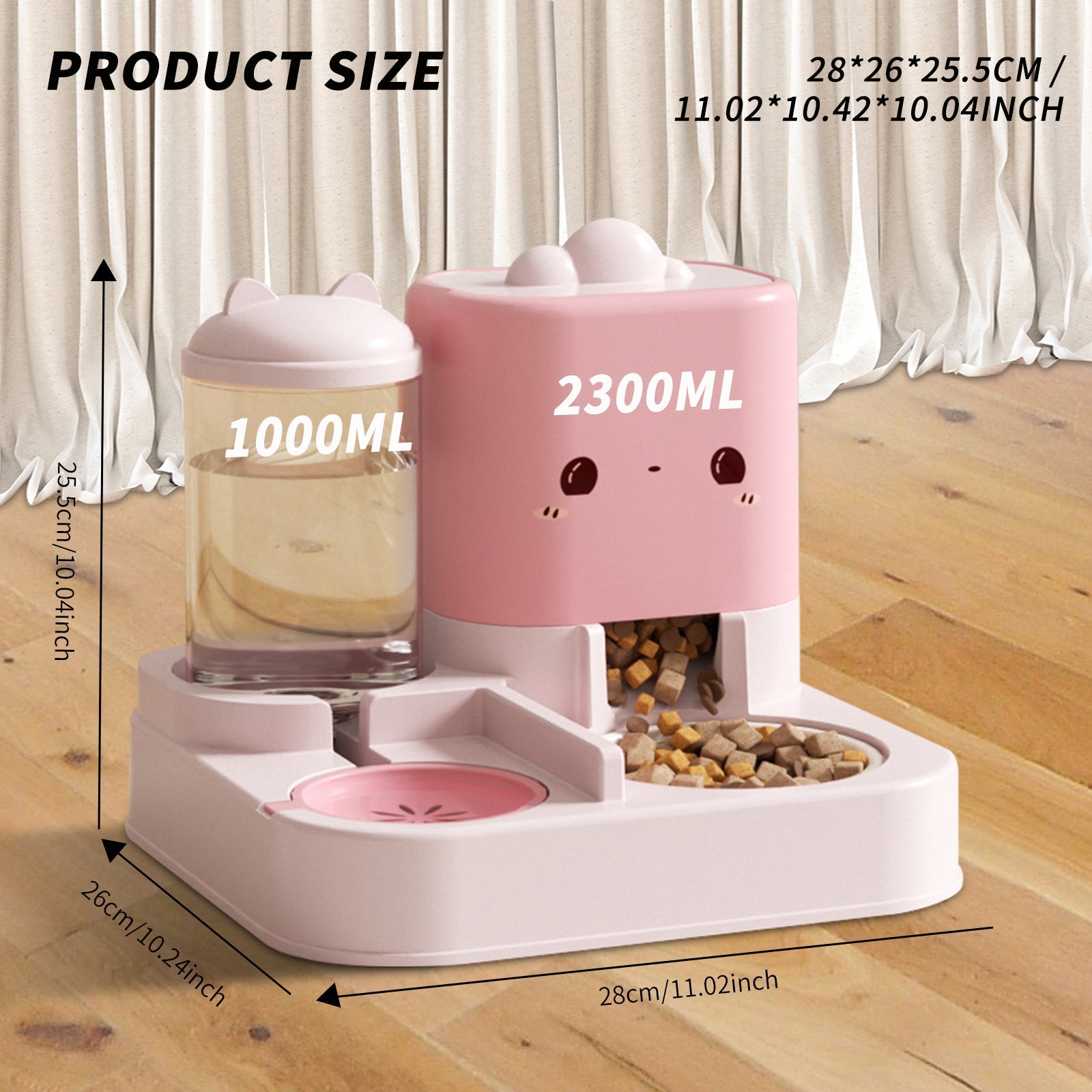 1 Piece Cartoon Cloud Cat Ear Feeding And Water Feeding Integrated