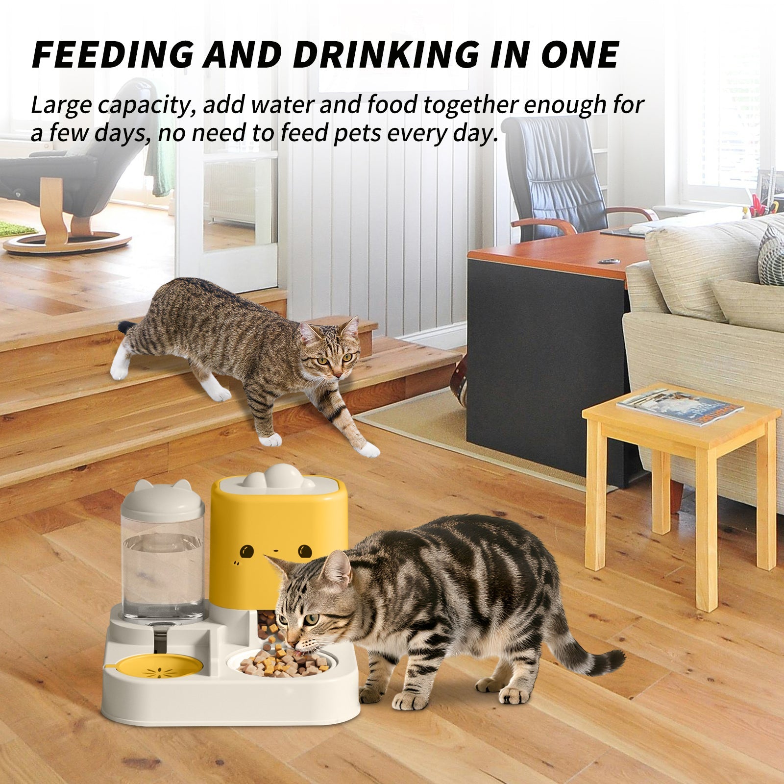 1 Piece Cartoon Cloud Cat Ear Feeding And Water Feeding Integrated
