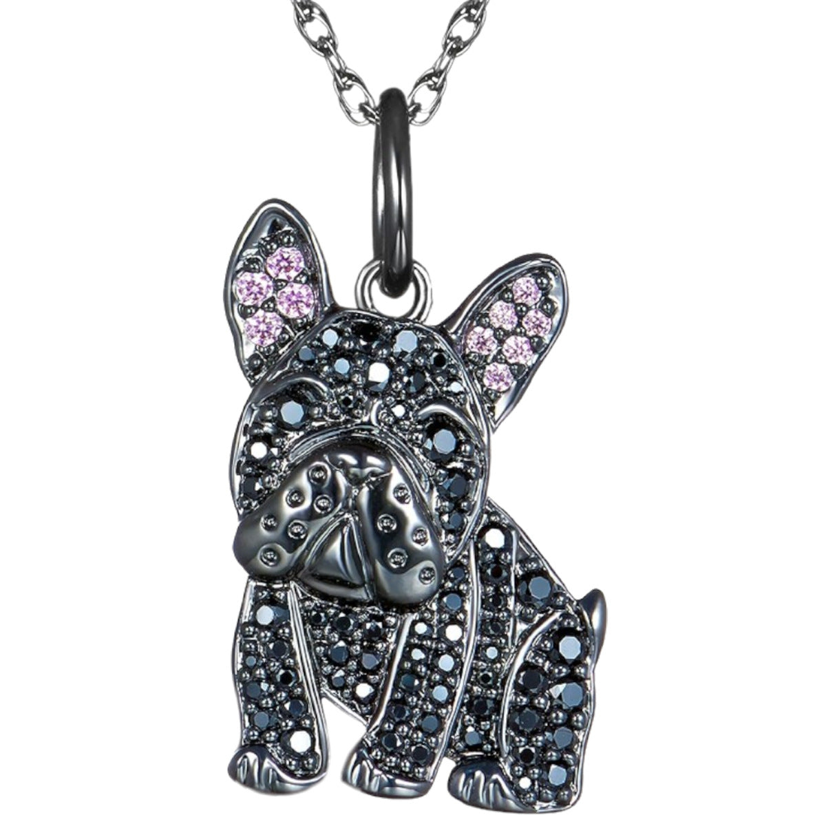 Black France Dog-shaped Pendant Necklace