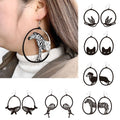 Acrylic Dangle Earrings Round Asymmetric Dog Drop Earrings